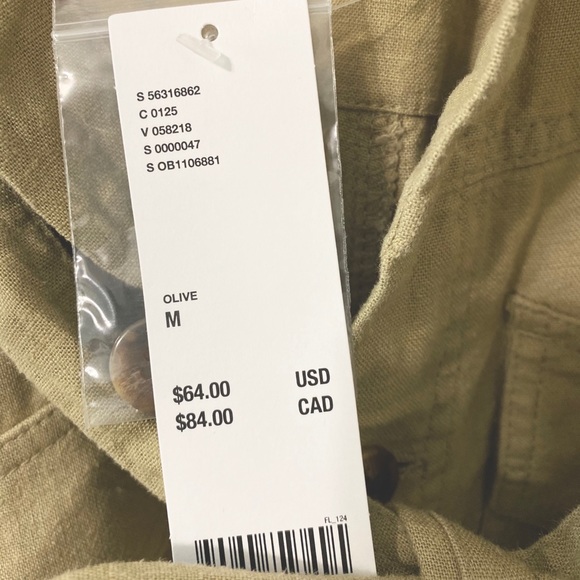 NWT UO Boho Linen Button-Front Shortall Overall - Picture 12 of 14